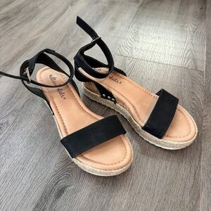 altar’d state Black Ankle Strap Espadrille Sandals